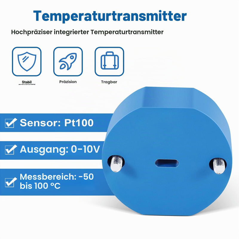 RTD PT100 Temperature Transmitter DC24V Minus 50~100 Degrees Output 0-10V