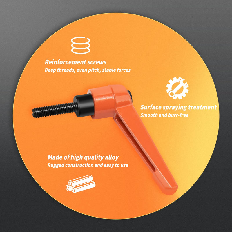 [Australia - AusPower] - HAIMAYEE Adjustable Clamping Lever Handle M12 Clamping Handle Nut Clamping Handle Locking Lever External Thread Handle Machine Handles 60 mm 60mm 