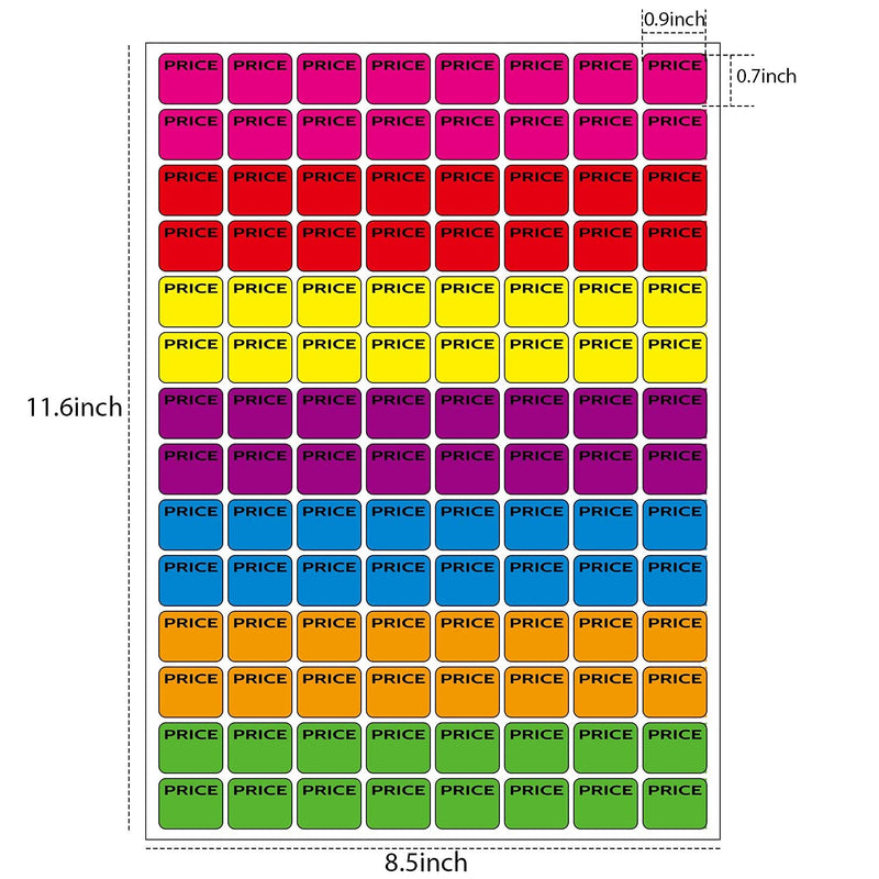 2240 Pieces Neon Colors Preprinted Pricing Labels Pre Priced Garage Sales Stickers Pricing Labels Sale Labels Yard Sale Stickers, Multi-Colors - NewNest Australia