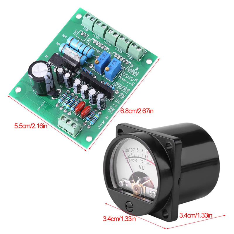 Akozon VU Meter 2 Pcs VU Panel Meter Warm Back Light Recording + Audio Level Amp with Driver Board