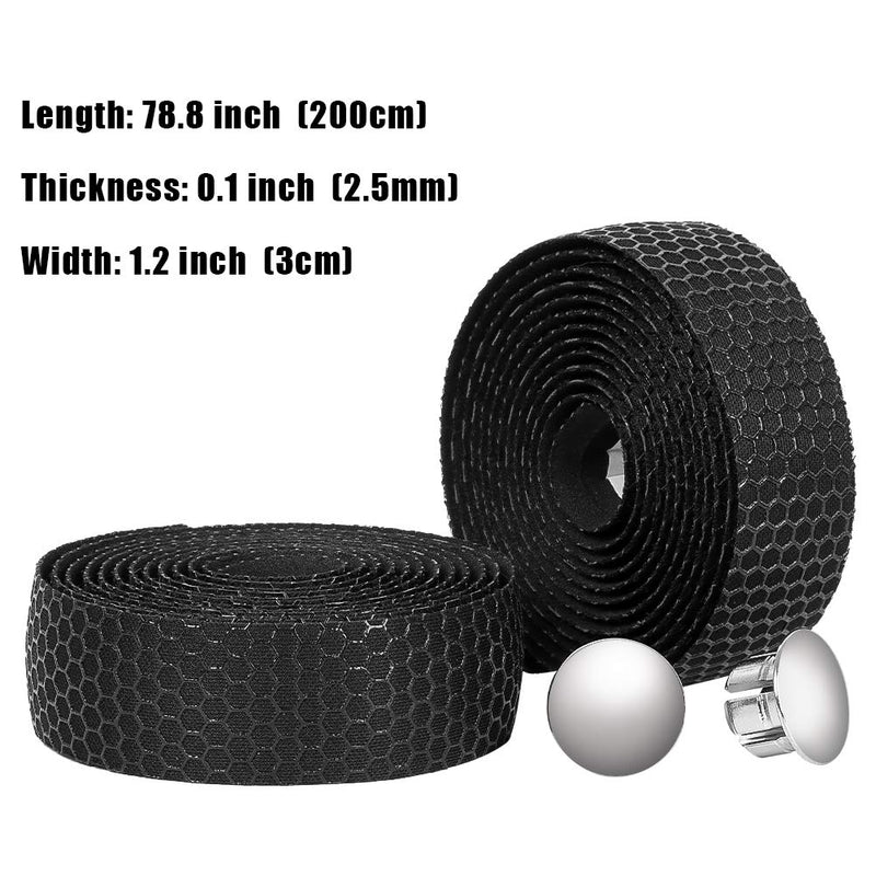 Road Bike Handlebar Tapes EVA Bicycle Bar Tape for Cycling Handle Wraps for Touring Cycling -Black，2 Rolls