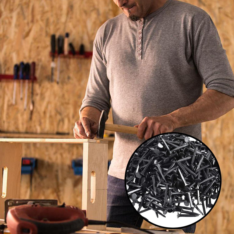 [Australia - AusPower] - 1000PCS 13mm Black Iron Shoe Nails Tacks - Rust Resistant Boot Studs for Shoe & Boot Repair, Leather Craft, DIY Upholstery, Woodworking - Mini Brad Tacks for Soles, Heels, Furniture(0.5 Inch) 