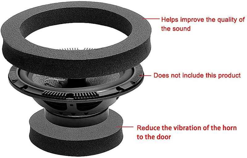 [Australia - AusPower] - RDBS 6" 6.5" 6.75" Car Speaker Foam Rings Universal Self Adhesive Speaker Fast Rings Sponge Bass Blocker Kit Waterproof High Rebound EVA Foam Speaker Enhancer Baffle（4PCS ） Three ring 