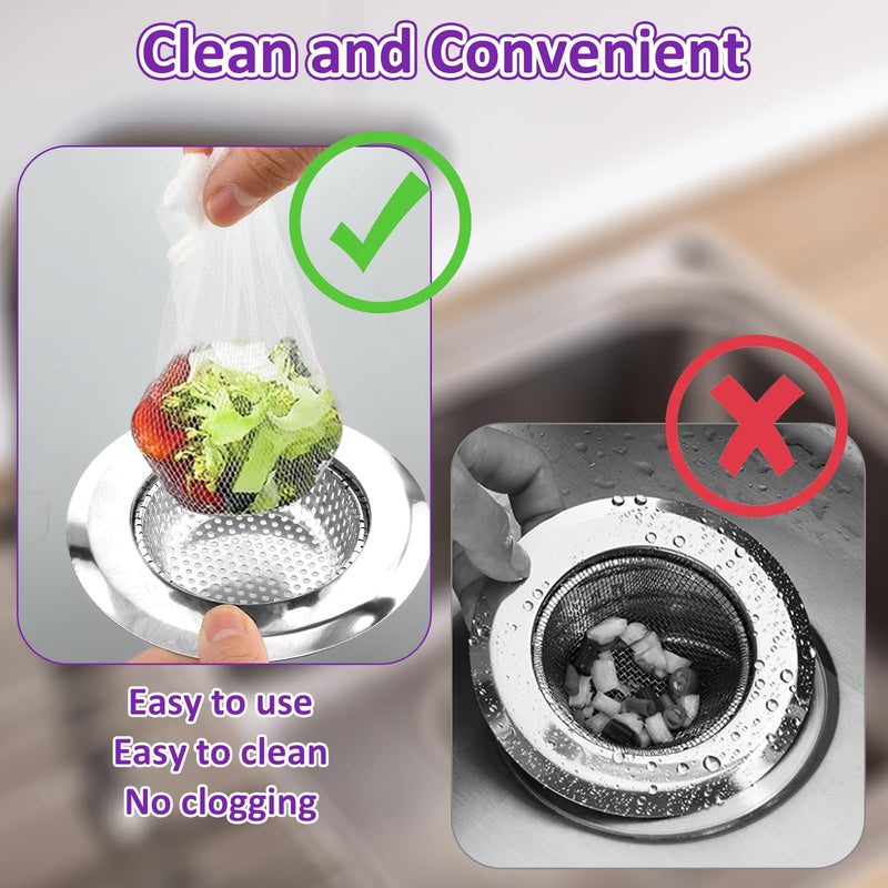 [Australia - AusPower] - Pack of 200 Sink Filter Kitchen Sink Strainer Disposable Strainer for Sinks Bin Bags Kitchen Sink Strainer Bag Filter Bags for Kitchen Sink Strainer Filter Mesh Bags Elastic Filter Bags Sink 