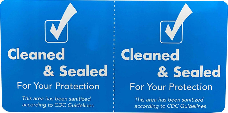 Cleaned and Sealed Tamper Seal Labels Blue 2 x 4 Inch 500 Total Labels Tamper Evident Tape for Hotels, House, & Car Rentals, White Plastic Permanent Adhesive, Tape Indicates Cleanliness & Security