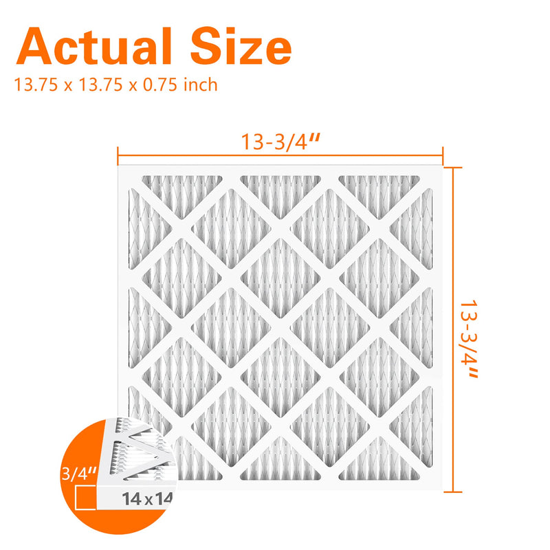 [Australia - AusPower] - 14x14x1 AC Furnace Air Filters, MERV 8 Dust Defense (4-Pack), JASENG MPR 600 Pleated HVAC Air Filter Replacement (exact dimensions: 13 3/4"x13 3/4"x3/4") 4 Count (Pack of 1) 