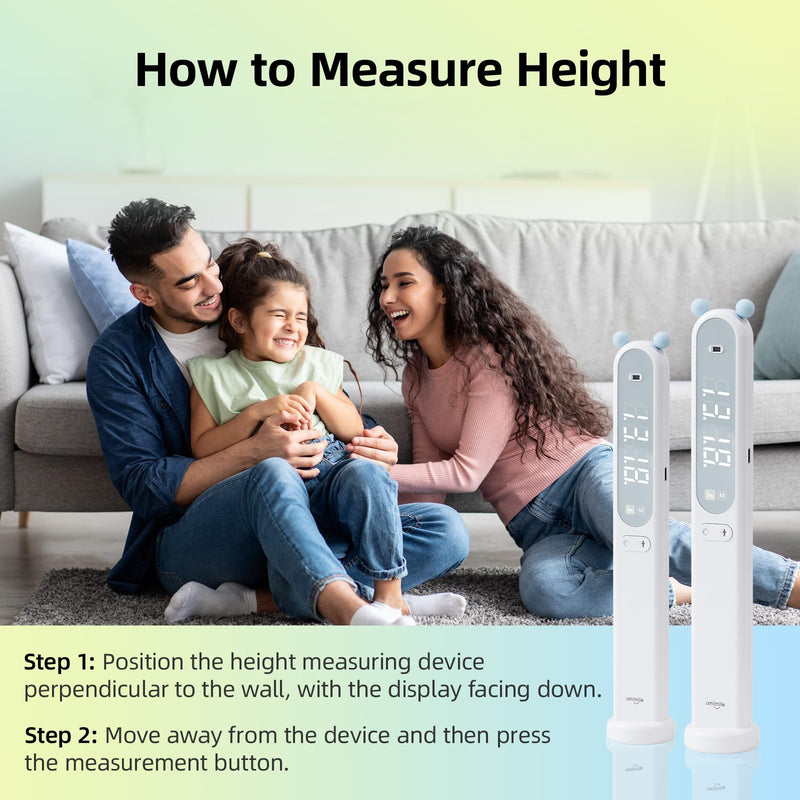 [Australia - AusPower] - Umimile Portable Height Measurement for Kids- Handheld Cordless Infrared Height Stadiometer Device for Kids and Adults, Digital Height Measurement Tool Scale 240 cm / 94.5 inches (Blue) Blue 