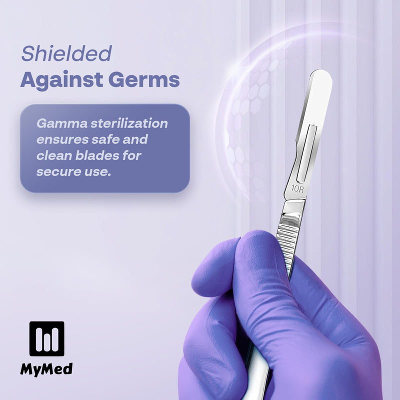 [Australia - AusPower] - Stainless Steel 10R Blades Dermaplaning 10R Pack of 100 Dermaplaning Blades 10r, Size 10r Scalpel Blades, Dermablade Dermaplane Blades 10r Individually Wrapped Disposable 10r Blades #10R Stainless Steel 