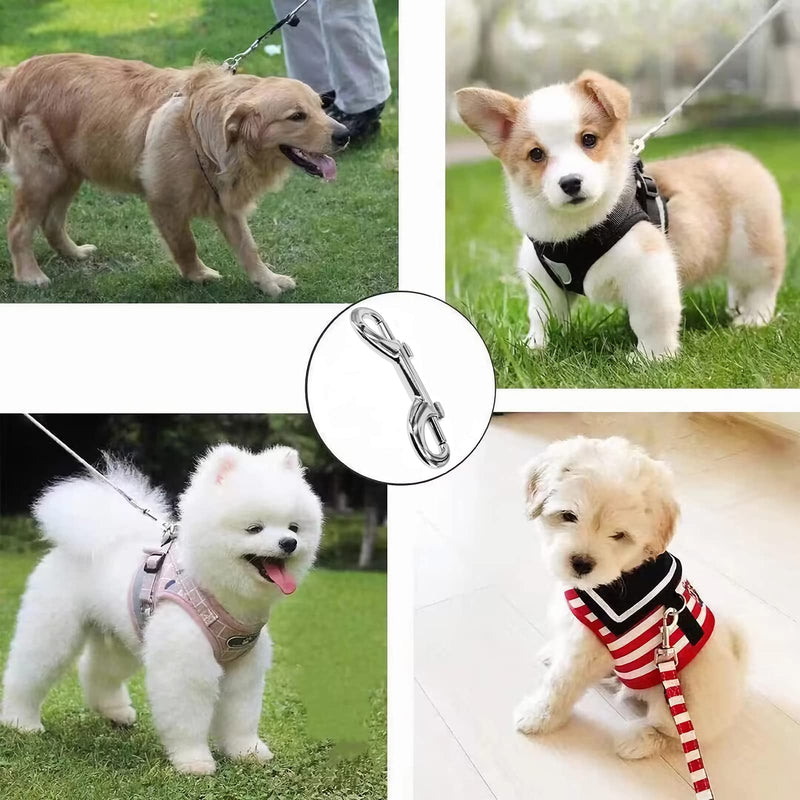 [Australia - AusPower] - 3 Pack Zinc Alloy Double Ended Snap Hooks Bolt Snaps, VEMNI Double Sided Trigger Chain Metal Clip Key Holder for Water Bucket Dog Leash Feed Buckets (3) 3 
