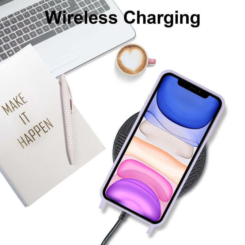 [Australia - AusPower] - UEEBAI Crossbody Lanyard Phone case for iPhone 14 6.1 inch, Silicone Phone Cover with Adjustable Necklace Strap Soft Belt Neck Cord Lanyard Shockproof Protective Case - Mauve 