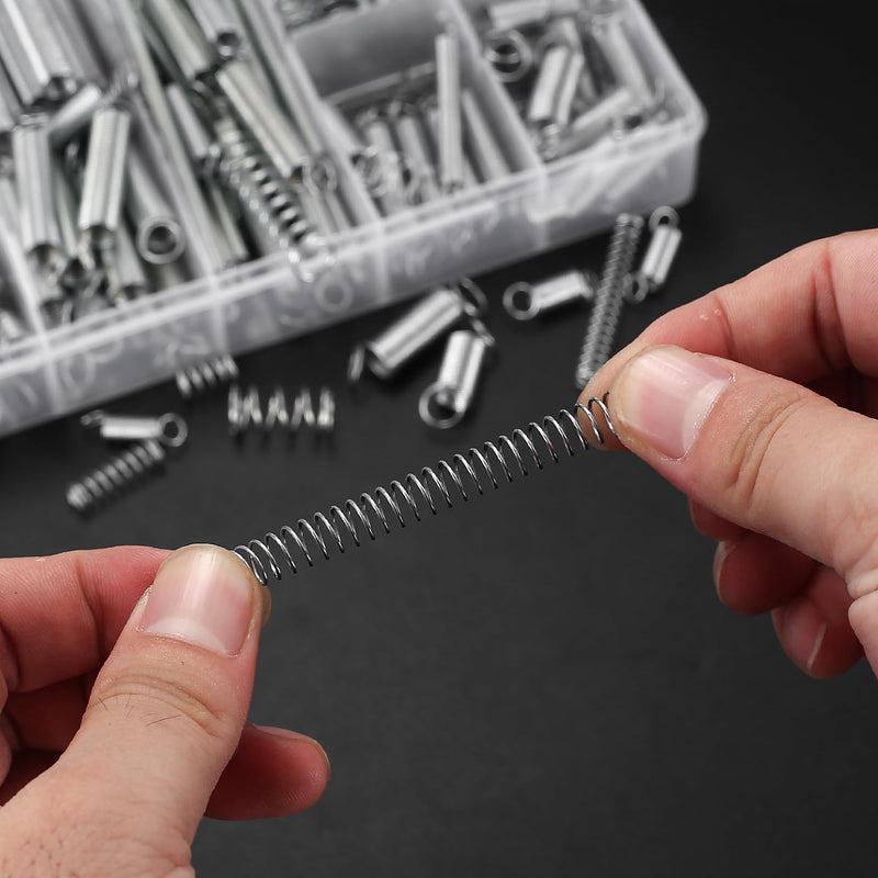 [Australia - AusPower] - 210 Pcs Spring Assortment Kit, Compression and Extension Springs, Zinc Plated Steel Wire Springs Repair Set for Home Repairs Tool, 20 Kinds Sizes 