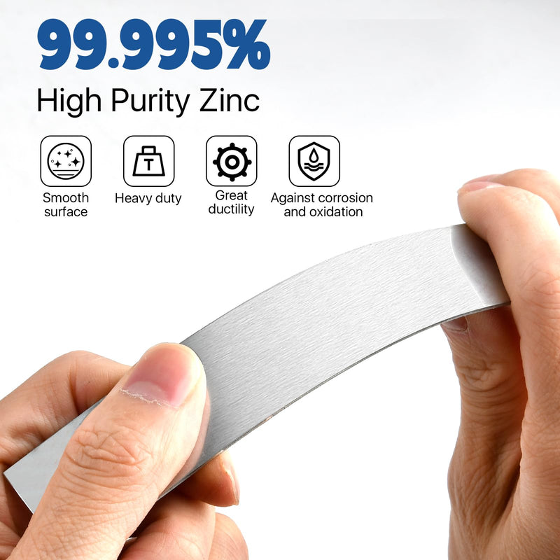 [Australia - AusPower] - 12 Pcs Pure Zinc Anode Sheet, 99.995% Pure Zinc Electrode Strip, 0.04 x 1 x 6 inch / 1 x 25 x 150 mm Anode Plate for Plating and Electroplating, Lab Research Science Project 