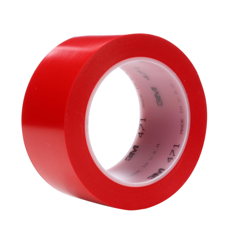 3M Vinyl Tape 471, Red, 2 in x 36 yd, 5.2 mil, 1 Roll, Red Floor Tape, Paint Alternative for Floor Marking, Social Distancing, Color Coding, Safety Marking