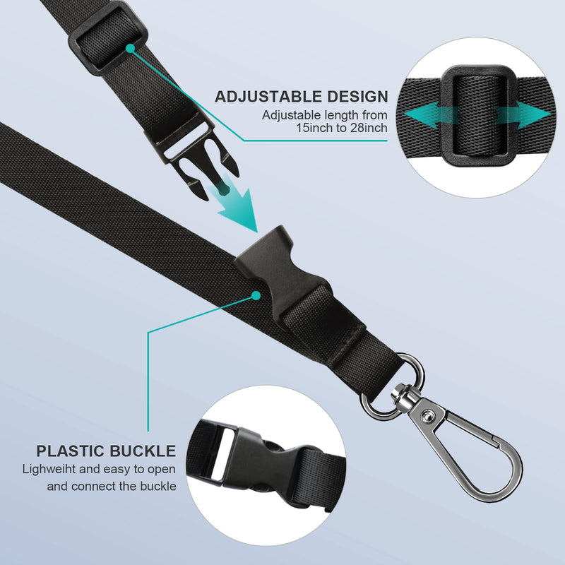 [Australia - AusPower] - ROCONTRIP Phone Lanyard Universal Crossbody Cell Phone Strap Multifuctional Nylon Patch Adjustable Neck Strap for Women Men Travel Shopping Walking(Pure Black) Pure Black 