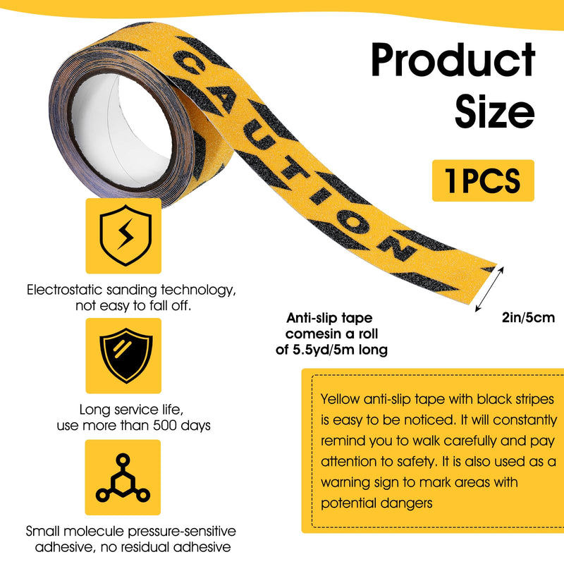 Peel and Stick Stair Treads Grip Tape for Stairs Anti Slip Tapes 1.97in X 16.4ft Waterproof Highly Visible Barricade Tapes for Stair Steps Ladder Indoor Outdoor Treads Floor Caution