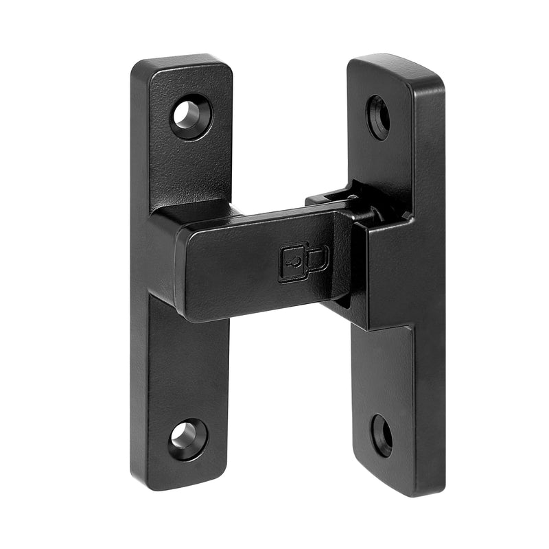 INIRET 4 Packs Black 90 Degree Barn Door Lock ，Premium Zinc Alloy Latch - Flip Gate Latches ，for Cabinets, Bathroom, Barn & Garden Doors - Secure Sliding Door Hardware Black_90 Degree