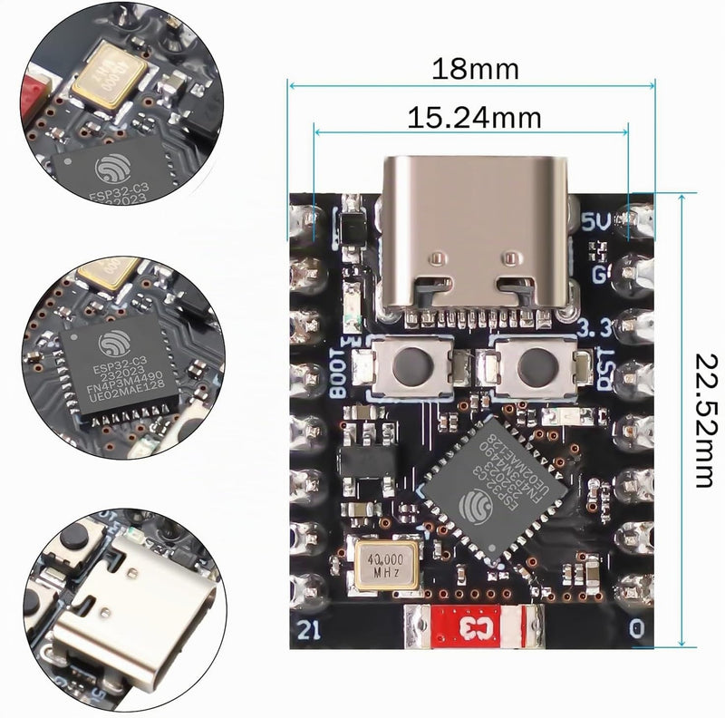 Pack of 4 ESP32-C3 Super Mini Development Board ESP32 C3 Mini Devkit