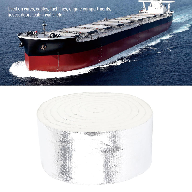 Thermal Insulation Tape Heatproof Aluminum Foil Pipe Wrap Insulation Roll High Durability Self Adhesive for Auto Parts Home Repairs Marine RV 3.94in X 0.47in X 10.82Ft