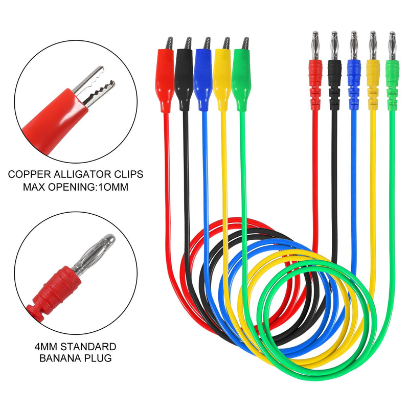 [Australia - AusPower] - 30pcs Back Probe Kit Banana Plug to Copper Alligator Clips Automotive Test Leads Set, Insulation Wire Piercing Probes, Back Probe Pins Test Wires for Car Repairing Diagnostic Circuit Testing 