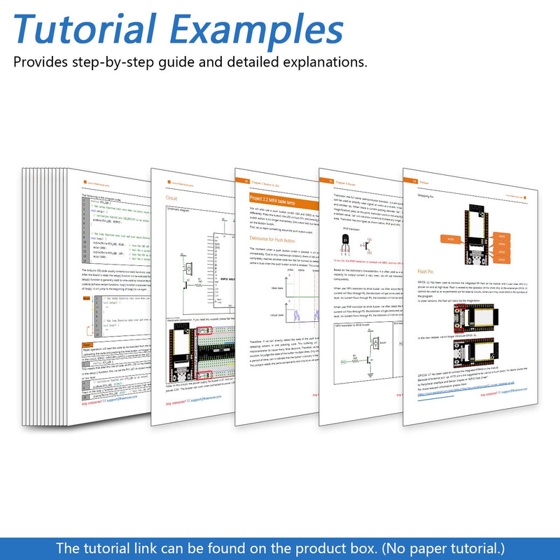 Freenove ESP32 Kit dev CAM Board Basic Starter Kit, Dual-Core 32-Bit 240 MHz Microcontroller, Onboard Camera WiFi+BT, 400 Pages Detailed Tutorial, Python C Code, 58 Projects, 141 Items With memory card slot and card