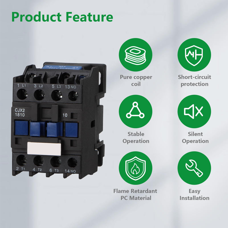 [Australia - AusPower] - Wengart AC contactor CJX2-1810, AC220V 4, normally open, 18A, control high currents precisely through modular design and simplify installation and maintenance 1NO_AC220V 