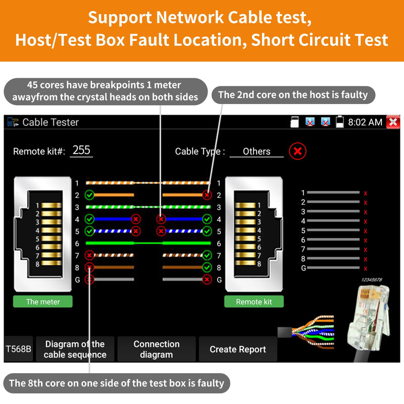 [Australia - AusPower] - Rsrteng Network Cable Tester,2PCS Remote Kits NO.255 for RJ45,Cat5,Cat6, 5E,6E,Support Measure Length,Host/Test Box Fault Location,Short Circuit Test,Working with CCTV Camera Tester 2pcs NO.255 