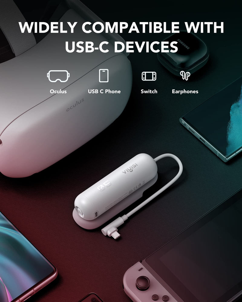 [Australia - AusPower] - Battery Pack for Oculus Quest 2, 5000mAh Portable Charger Accessories for Meta Quest 2 Headset, Power Bank for VR Quest 2 Original Strap, Fast Charging Extend Extra 2-4H Playtime 