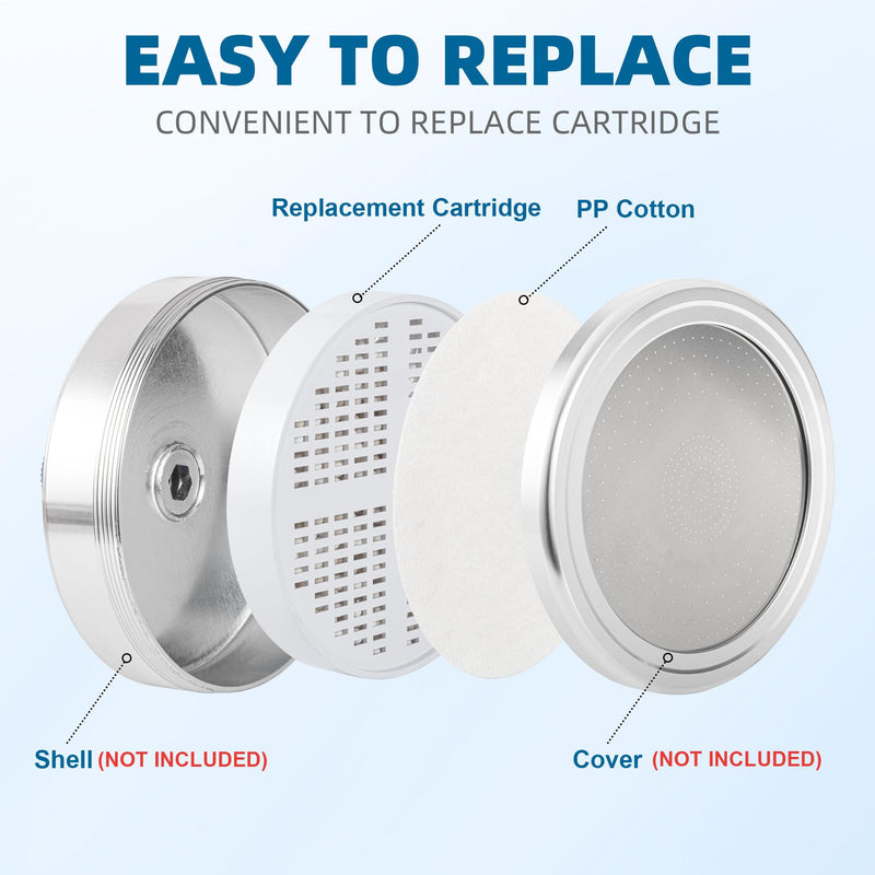 Vitamin C + Vitamin E + Vitamin A Shower Filter Replacement Cartridge for Aquahomegroup Shower Head Filter - 4 Packs