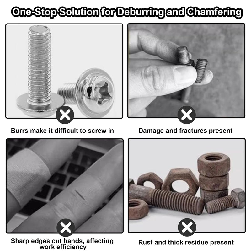 [Australia - AusPower] - Deburring External Chamfer Tool with Tungsten Carbide Blade, Remove Burrs for Copper Steel Aluminum, Deburring Drill Bit Bolt Thread Repair Tool with Quick Release 1/4" Hex Shank (1/8"-3/4") 1/8"-3/4" 