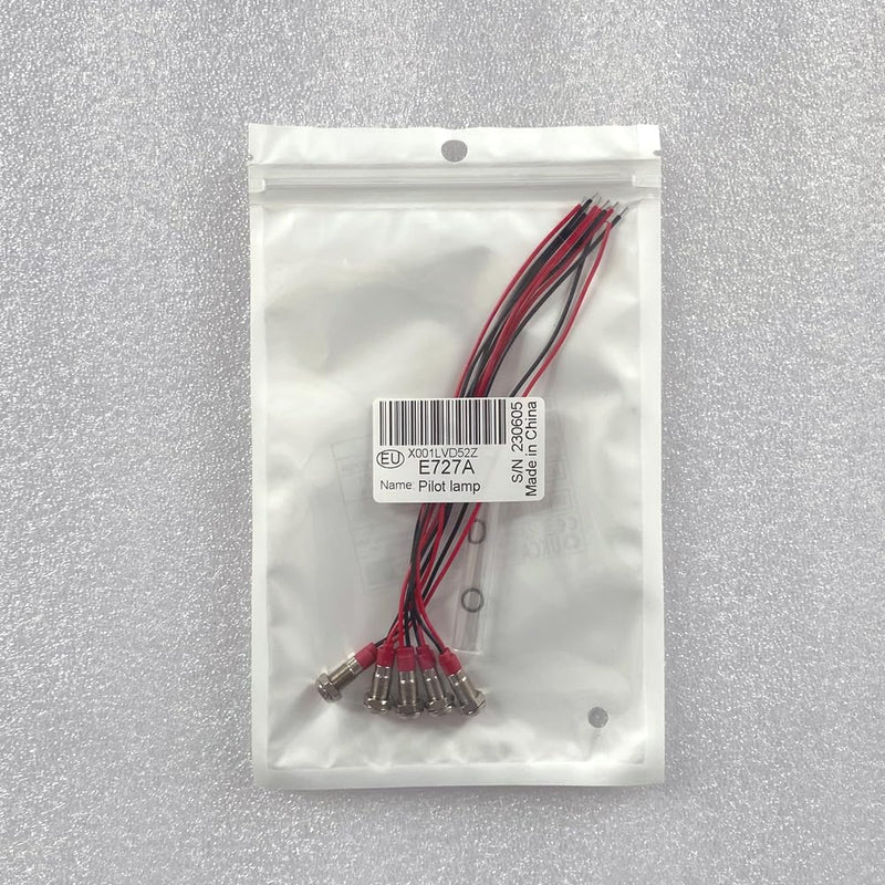 [Australia - AusPower] - 6mm 3V-4.5V-5V-6V-7.5V-9VDC Waterproof Signal Lamp with Wire, LED Metal Indicator Light Energy Saving(5pcs x Red LED) 