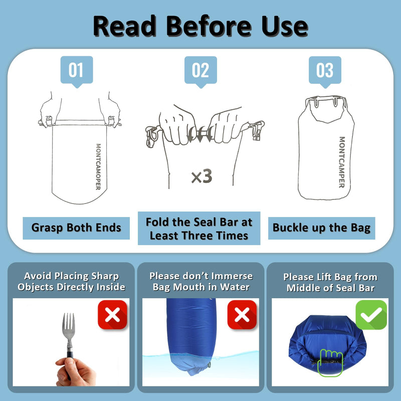 Waterproof Dry Bag Set (5L+10L+20L) – 30D Nylon Roll Top Dry Sacks with PU Coating, Lightweight Storage for Kayaking, Camping, Hiking, Fishing & Beach (Turquoise Blue) 5L+10L+20L Turquoise blue 3