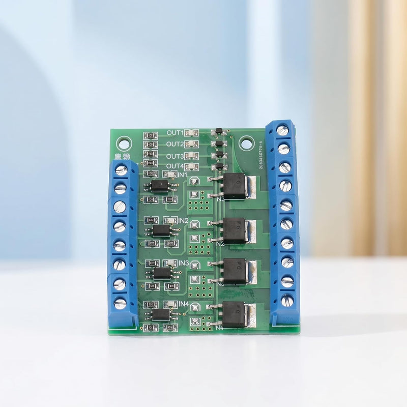 CHICIRIS PWM 4-Channel Motor Driver Module, 3-20V to 3.7-27VDC 10A MOS FET Board for PLC System, Stepper Motor Speed Control, DC Motor Drive