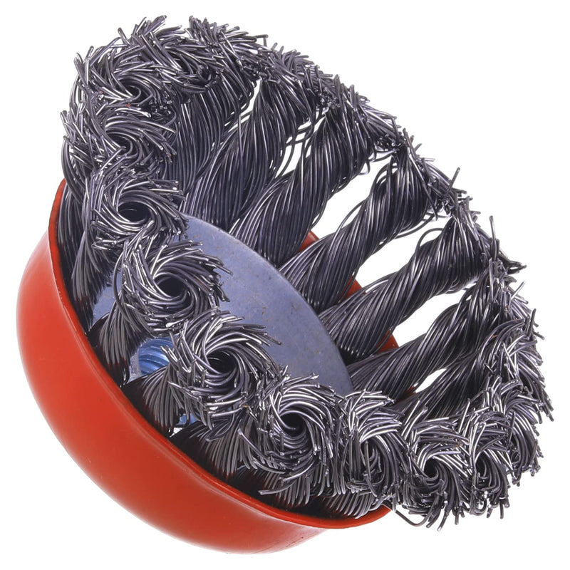 [Australia - AusPower] - Wire Cup Brush for 4 1/2 Angle Grinder, 2 Pack 3 inch Wire Brush for Grinders, 5/8 Inch-11 Threaded Arbor, 0.020 Inch Twisted Knotted Wire Brush Wheel for Angle Grinder 