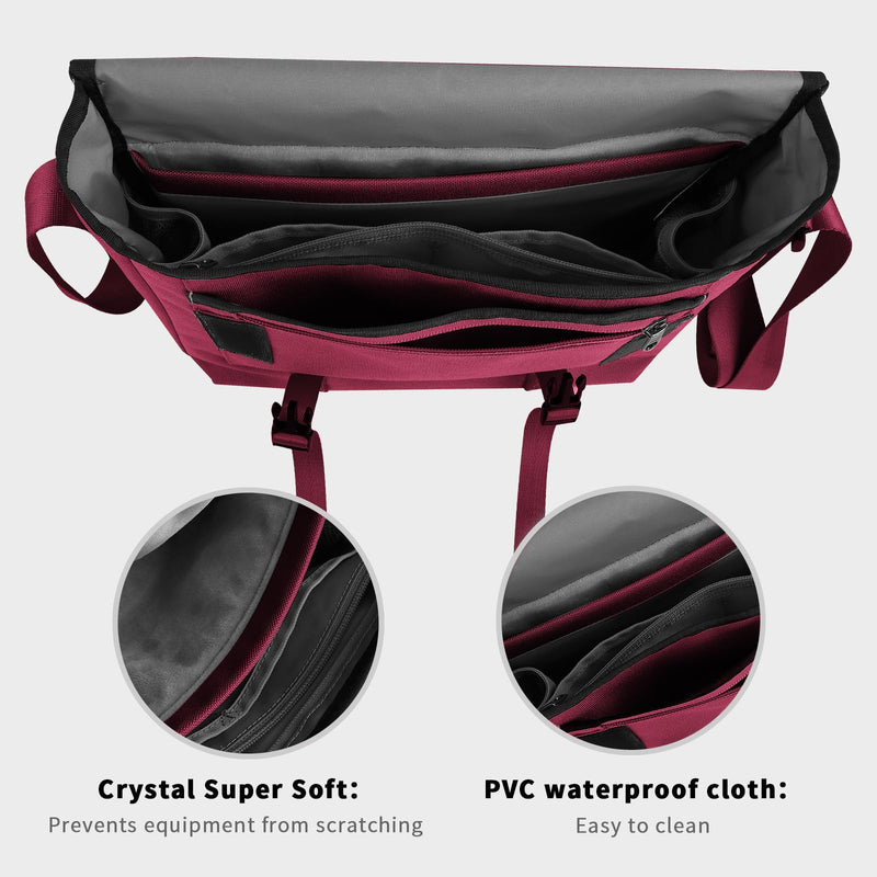 [Australia - AusPower] - SIMTOP Messenger Bag Crossbody Shoulder Bag for Commuters and Travelers Water Resistant Scratch and Wear Cordura YKK Zipper Red 