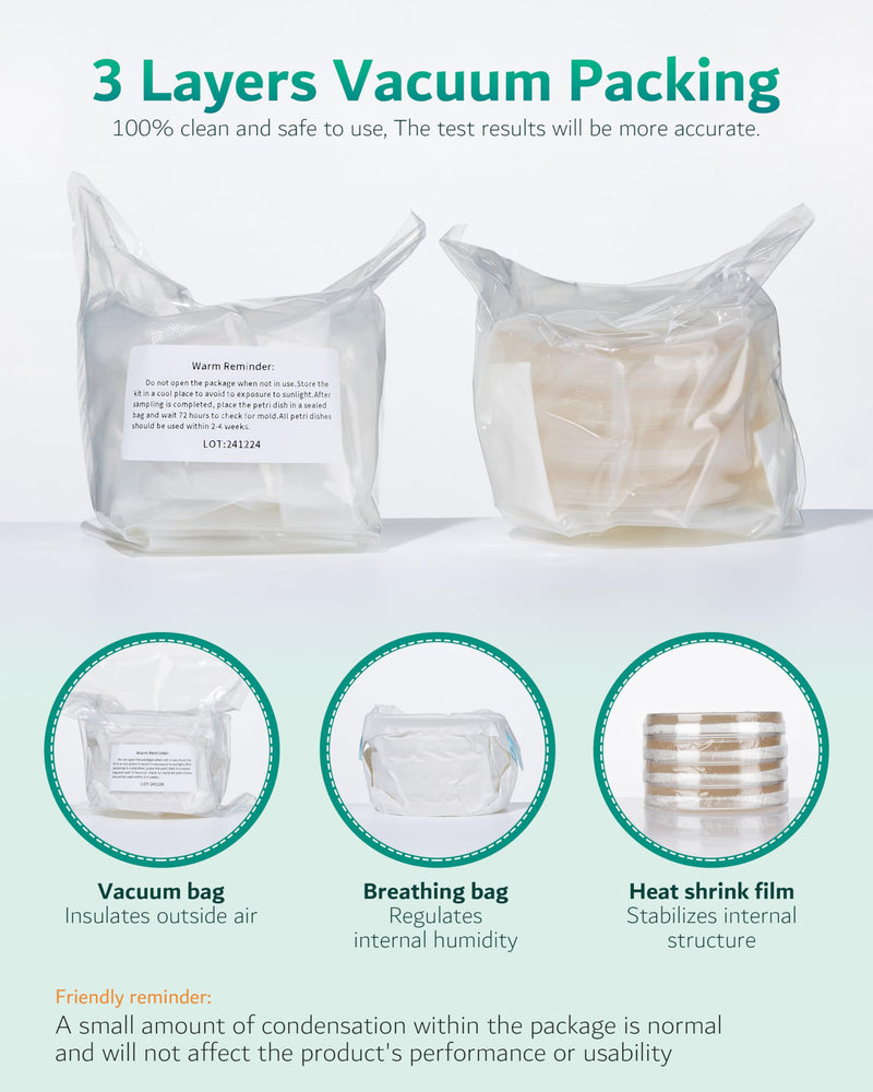 [Australia - AusPower] - Mold Test Kit for Home, 8 Detection Tests for HVAC, Surfaces & Indoor Air Quality, DIY Black Mold Detector Testing kit at Home, Includes Detailed Identification Guide, 5X Magnifier & Free Lab Analysis 8 Test Plates 