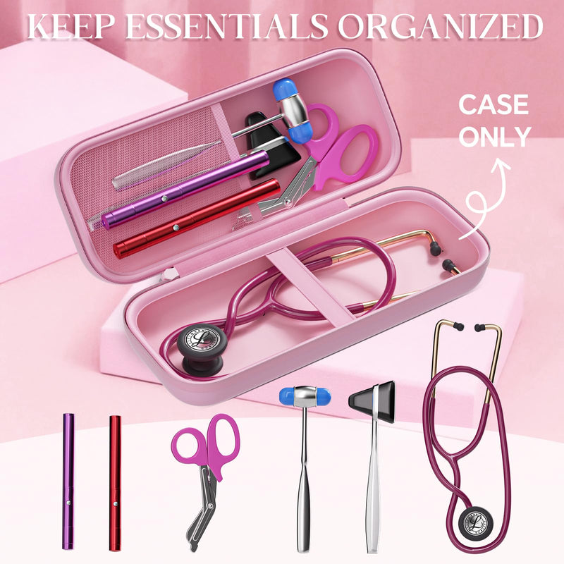 [Australia - AusPower] - Stethoscope Case for 3M Littmann Classic III, Cardiology IV, MDF, EKO - Nurse Gifts for Women, Nursing Student Gifts, Pink 