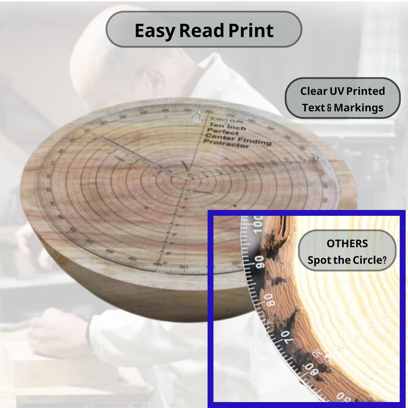 [Australia - AusPower] - clearly printed 350mm circle center finder tool, protractor, and circle maker tool and compass for woodworking and wood turning. Find the center of timber or dowel with our center finder ruler. 