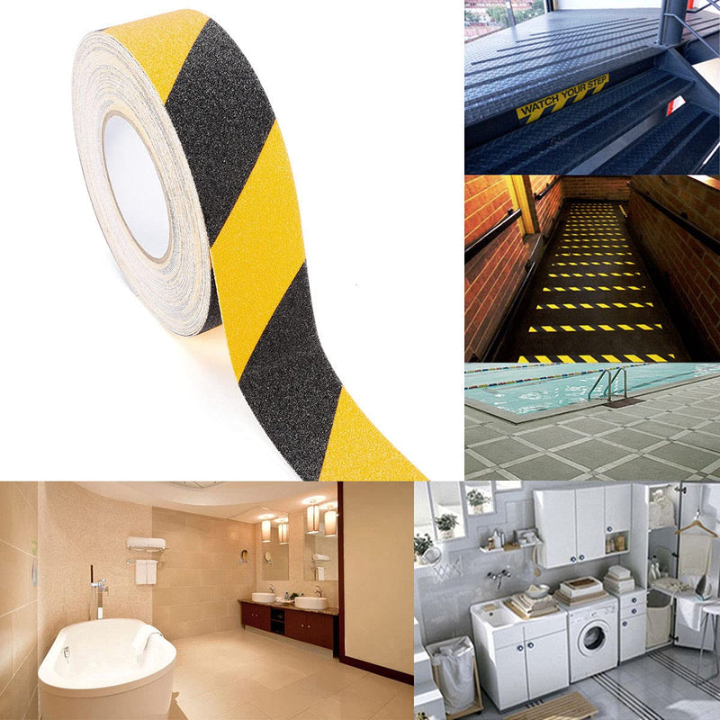 Anti Slip Tape Heavy Duty Non Skid Treads Safety Tape for Stairs Outdoor/Indoor(5m×50mm, Yellow&Black) 5m×50mm