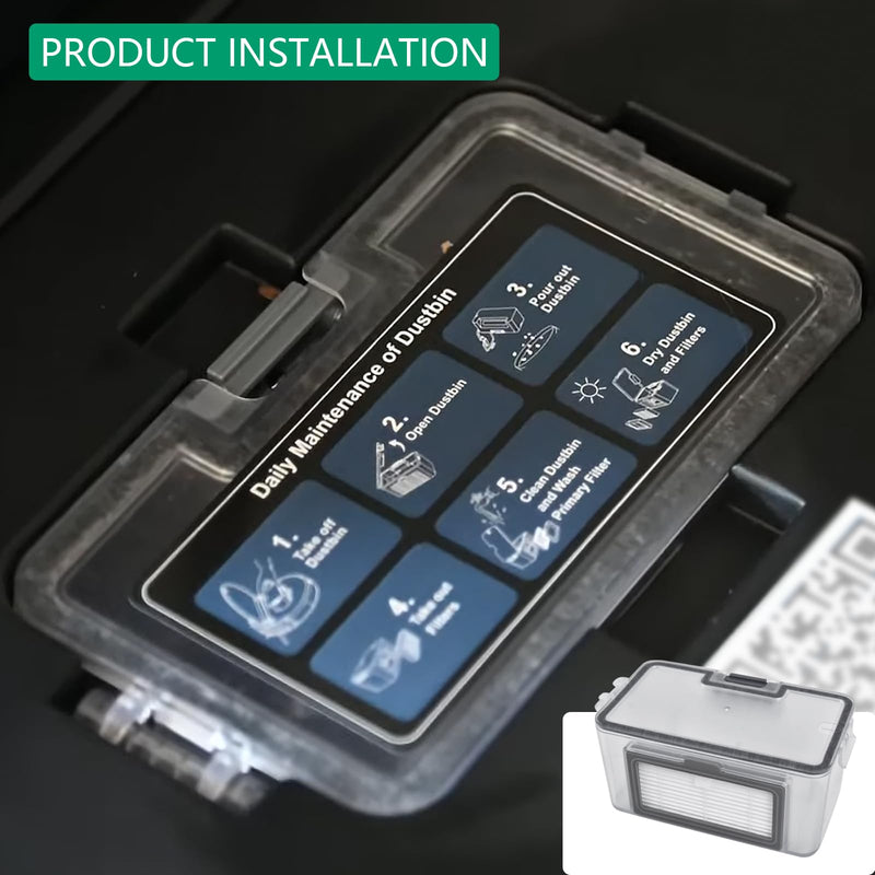 Robot Vacuum dustbin, Sweeping Robot Box Water Tank,Robot Vacuum Replacement Parts Fit for MAMNV BR150/BR151, for ZCWA BR150/BR151,for MANVINS G20,for ONSON BR150/BR151,for GTTVO BR150/BR151, Gray