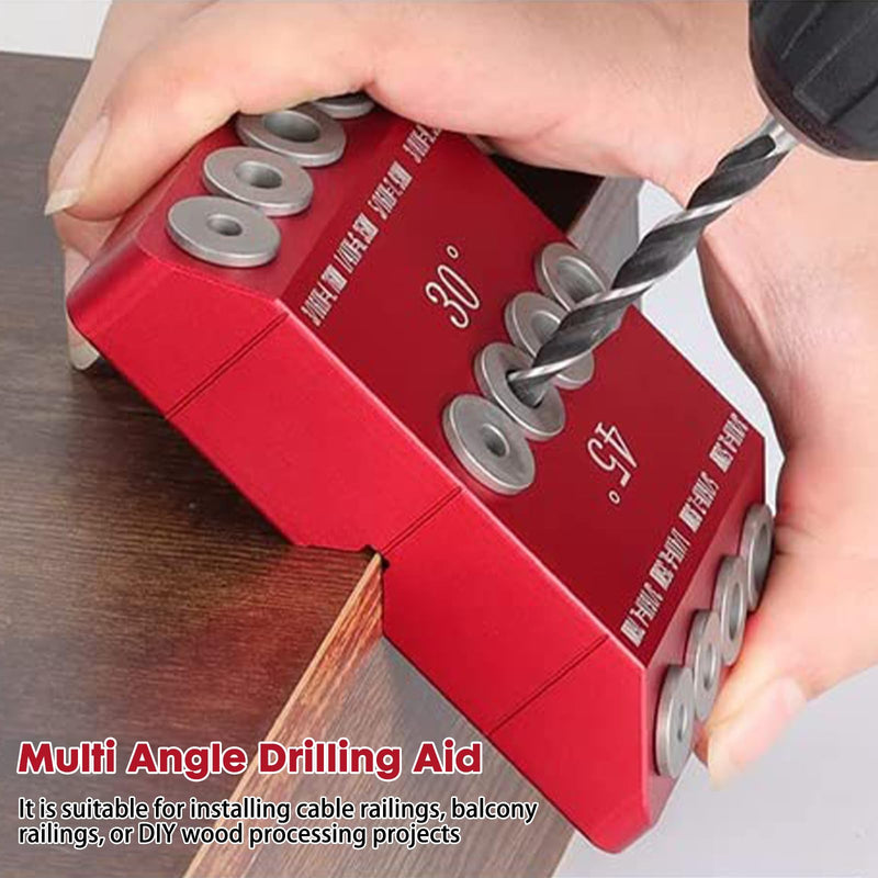 [Australia - AusPower] - Infreecs 30 45 90 Degree Angle Drilling Aid for Angled and Straight Hole, 30°/45°/90° Angle Drill Hole Guide Guide Vertical Dowel Aid with 4 Sizes, Angle Drilling Guide, Wood Dowel Drilling Template 