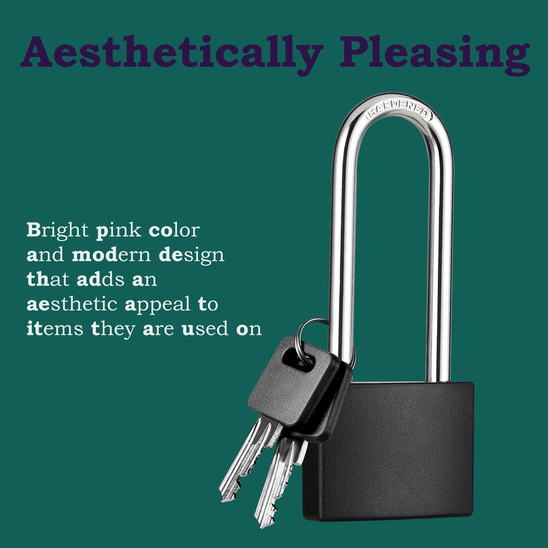 [Australia - AusPower] - Aluminum Padlock with Key, 2-1/2 Inch Long Shackle Pad Lock with 2 Keys? Lock and Key for Outdoor Fence? Sheds, Storage Unit, Gate, Toolbox,Trailer?Garages?2 Pack Black*2LS 