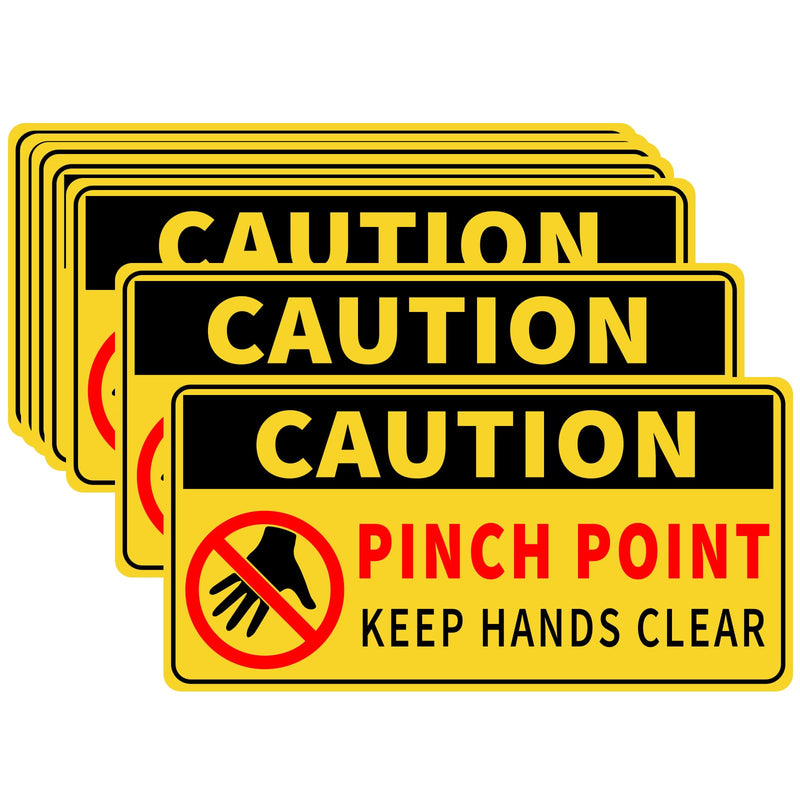 12 Pack Pinch Point Stickers (small),1x2 Inch Watch Your Hands Warning Sticker Signs,Safety Label Decals for Machinery,Workplace
