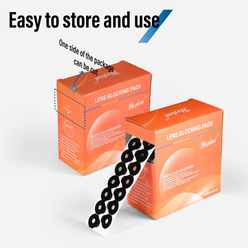 Lens Blocking Pads 1000PCS/ROLL Black for PC Lense and Ultra-Water Resistant Lens Eyeglasses Accessories (24CM*29CM)
