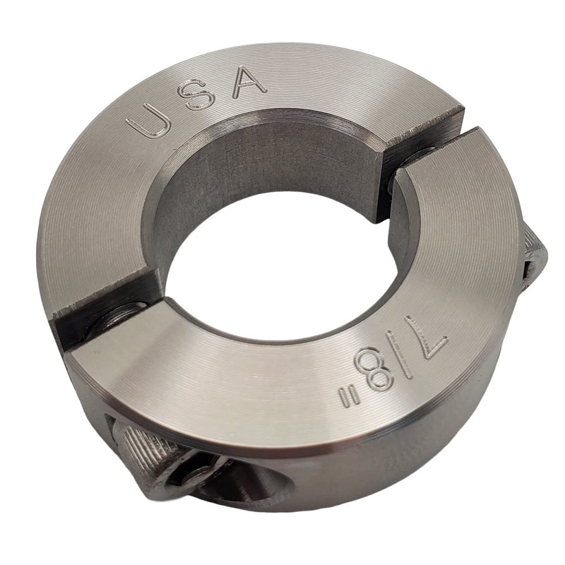 [Australia - AusPower] - 0.875" Bore Diameter - Clamping Two Piece Shaft Collar - 303 Stainless Steel (2 Pack) 0.875" Bore 2 