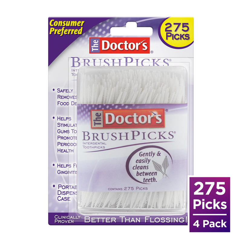 The Doctor's BrushPicks, Interdental Brushes & Dental Picks, Gently Remove Food Debris from Braces & Dental Work, 275 Count (Pack of 12) 275 Count (Pack of 12)