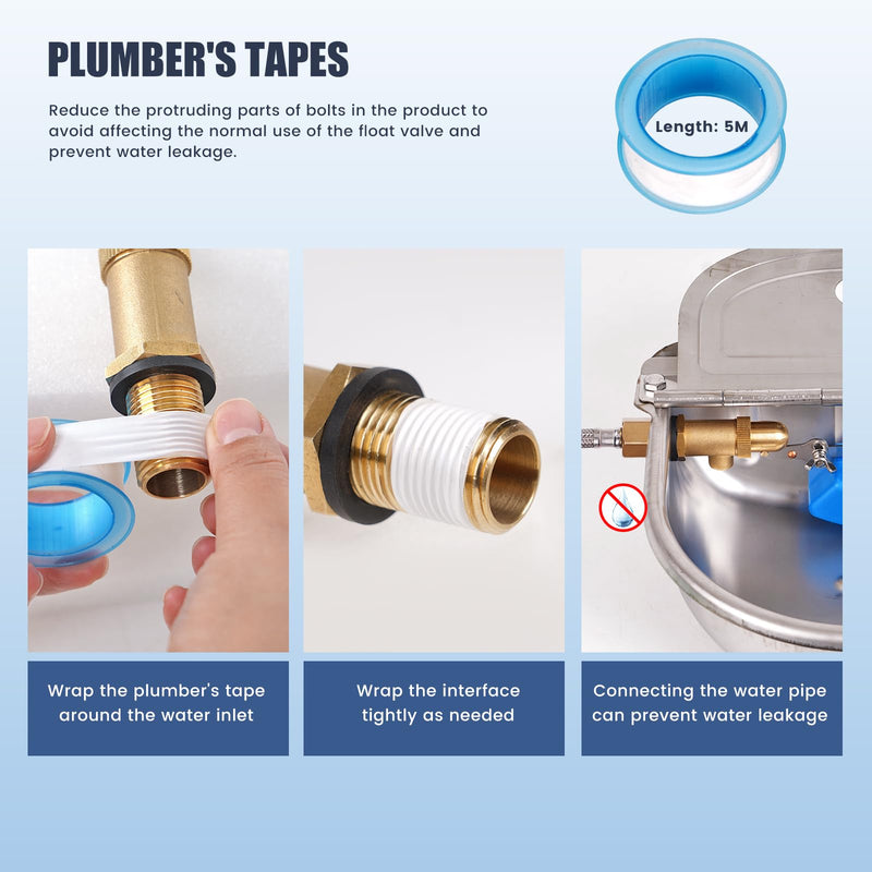 [Australia - AusPower] - Float Valve 1/2 Inch Brass Pool Auto Fill Float Valve for Water Stock Tank Trough Water Level Control Livestock Trough Pond Switch Adjustable Fountain Pool Filler 