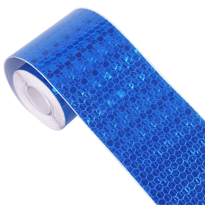 4PCS Bicycle Reflective Stickers Safety Warning Strips Crystal Grid Reflective Film Red White Blue Fluorescent Green 2.5cmx3m High Visibility Reflective Tape for Trailers Cars Hiking Campers