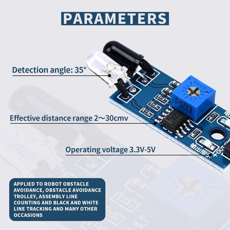 [Australia - AusPower] - 10pcs IR Infrared Obstacle Avoidance Sensor Module for Smart car Robot 3 Wire Photoelectric Reflection Sensor 