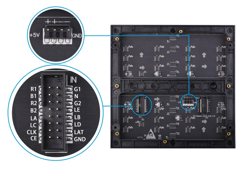 [Australia - AusPower] - SeenGreat 64 x 64 RGB LED Matrix Panel Full-Colour LED Display for Raspberry Pi 4B+ 4B 3B+ 3B 2B+ Zero W WH 2 W Pico ESP32 Ardui 3 mm Pitch 4096 LEDs 