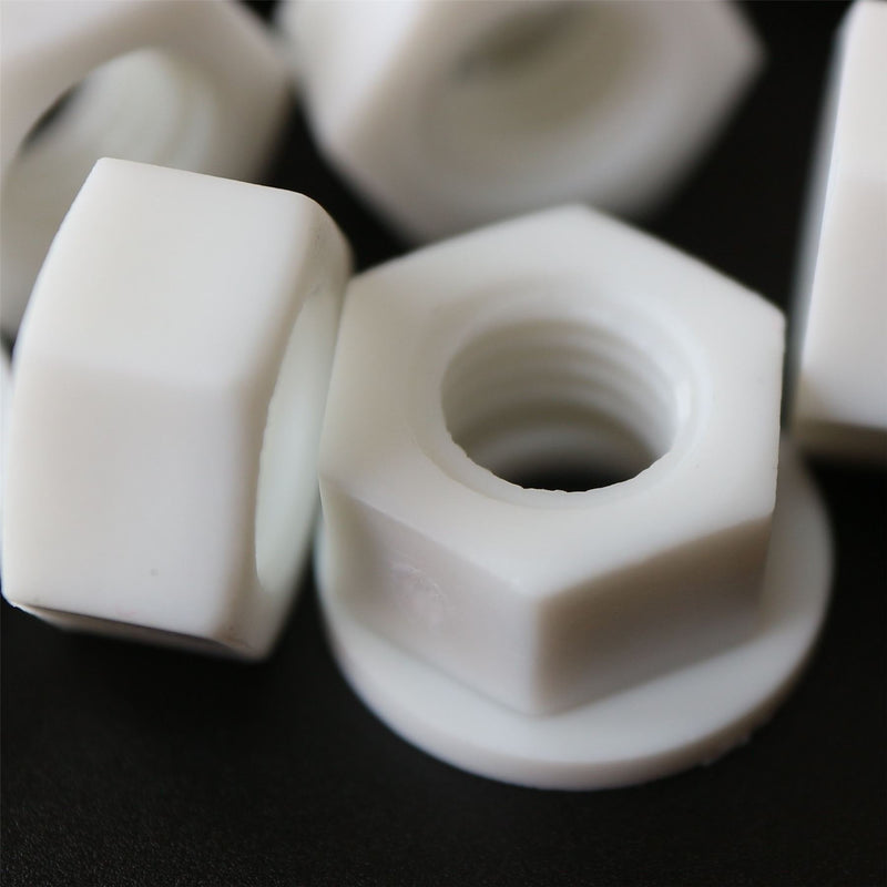 [Australia - AusPower] - 20 x White Pan Head Screws Polypropylene (PP) Plastic Nuts and Bolts, M8 x 20mm, Washers, (5/16 x 25/32 in) 